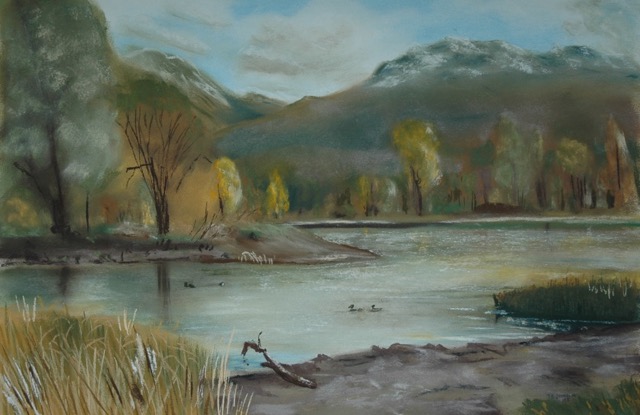 'Teich' (Oberengadin)  Pastell 39x59cm  Till Strassen 2015